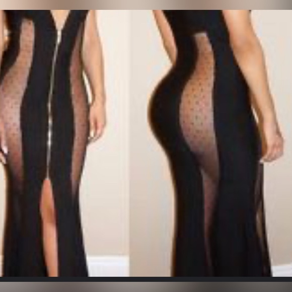 House of CB Black Plunge Sleeveless Bodycon Dress - Picture 3 of 13